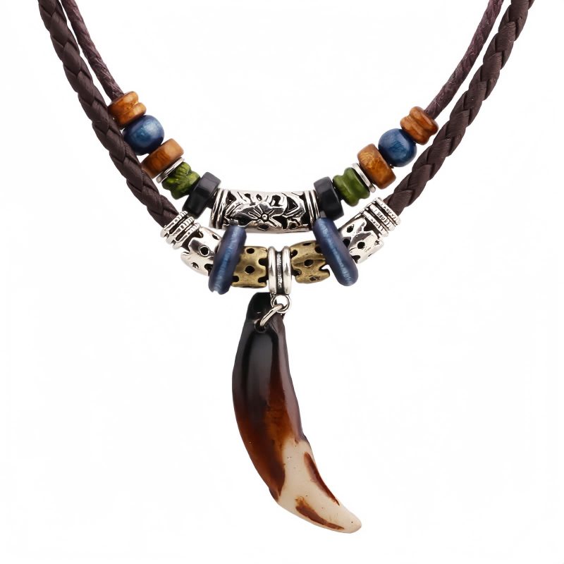 Collar con Diente de Lobo Étnico para la Abundancia Ethnic Wolf Tooth Wealth Necklace