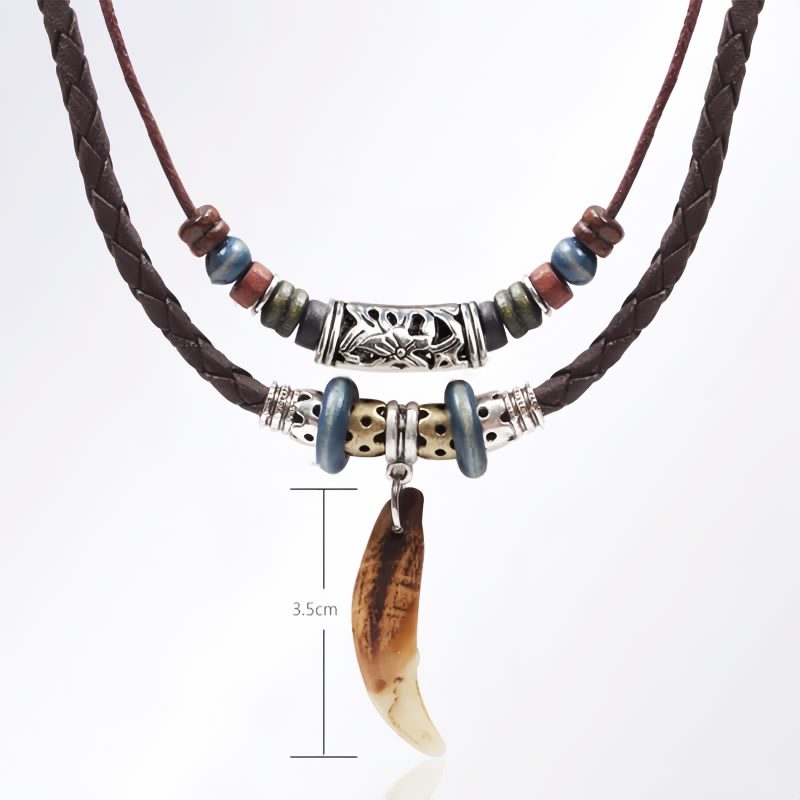 Collar con Diente de Lobo Étnico para la Abundancia Ethnic Wolf Tooth Wealth Necklace