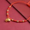 Tobillera con dije de Flor de Loto para la Suerte Lotus Pod Luck Rope Anklet