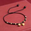 Tobillera con dije de Flor de Loto para la Suerte Lotus Pod Luck Rope Anklet