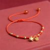 Tobillera con dije de Flor de Loto para la Suerte Lotus Pod Luck Rope Anklet