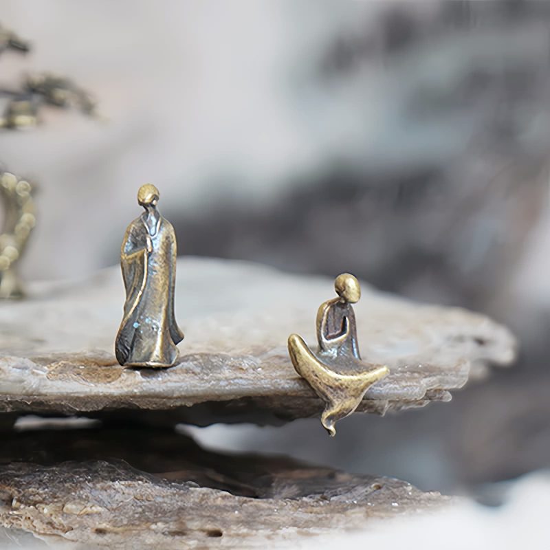 Set Patung Meditasi Buddha Mini Metal Metal Mini Buddha Meditation Statues Set
