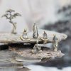 Set Patung Meditasi Buddha Mini Metal Metal Mini Buddha Meditation Statues Set