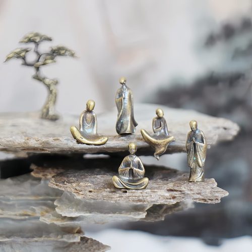 Juego de Mini Estatuas de Buda de Metal para Meditación Juego de Mini Estatuas de Buda de Metal para Meditación
