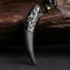 Collar con Diente de Lobo de Obsidiana Negra Natural: Amuleto de Valentía Natural Ice Obsidian Wolf Tooth Courage Pendant