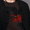 Collar con Diente de Lobo de Obsidiana Negra Natural: Amuleto de Valentía Natural Ice Obsidian Wolf Tooth Courage Pendant