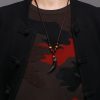 Collar con Diente de Lobo de Obsidiana Negra Natural: Amuleto de Valentía Natural Ice Obsidian Wolf Tooth Courage Pendant