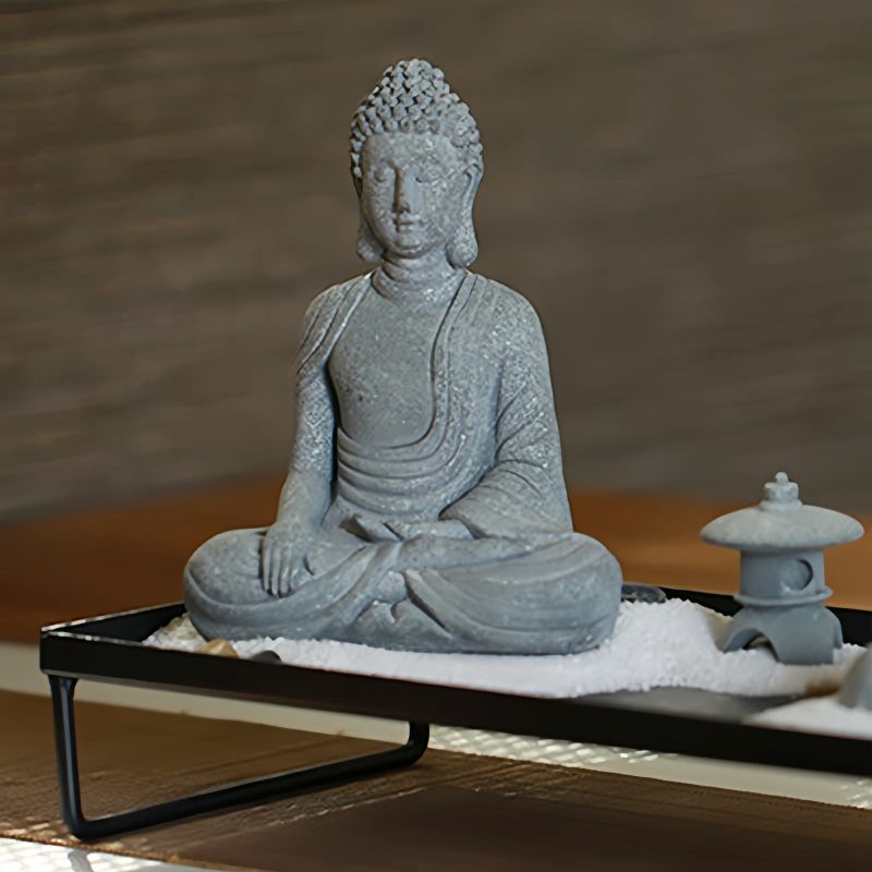Decoración de Buda Sentado en Arenisca Natural Natural Sandstone Sitting Buddha Decoration