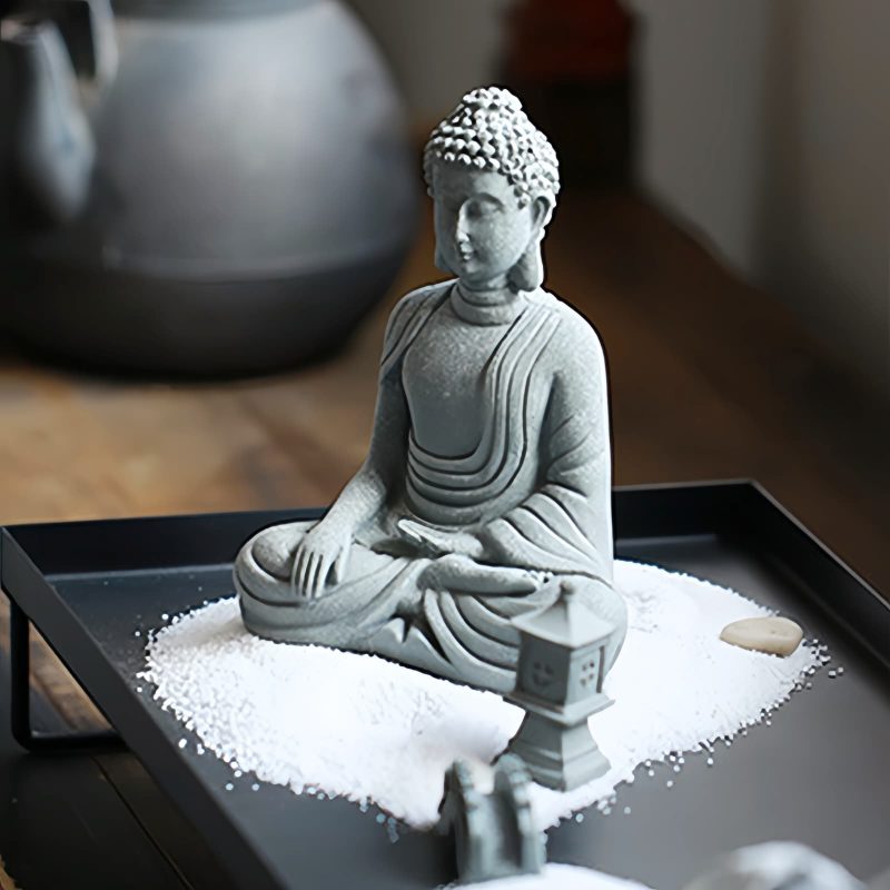 Decoración de Buda Sentado en Arenisca Natural Natural Sandstone Sitting Buddha Decoration