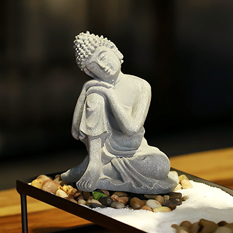 Decoración de Buda Sentado en Arenisca Natural Natural Sandstone Sitting Buddha Decoration