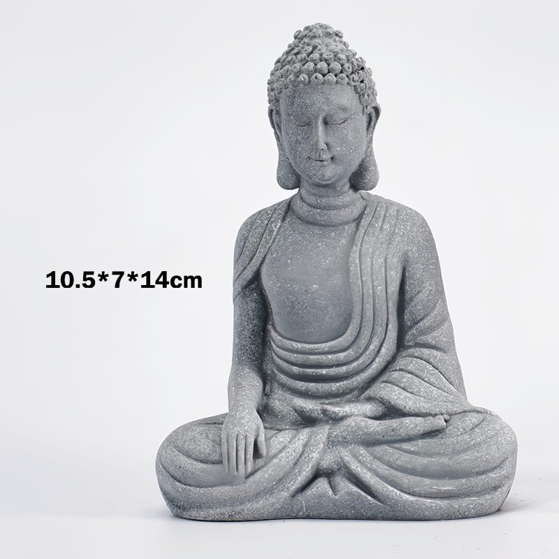 Decoración de Buda Sentado en Arenisca Natural Natural Sandstone Sitting Buddha Decoration
