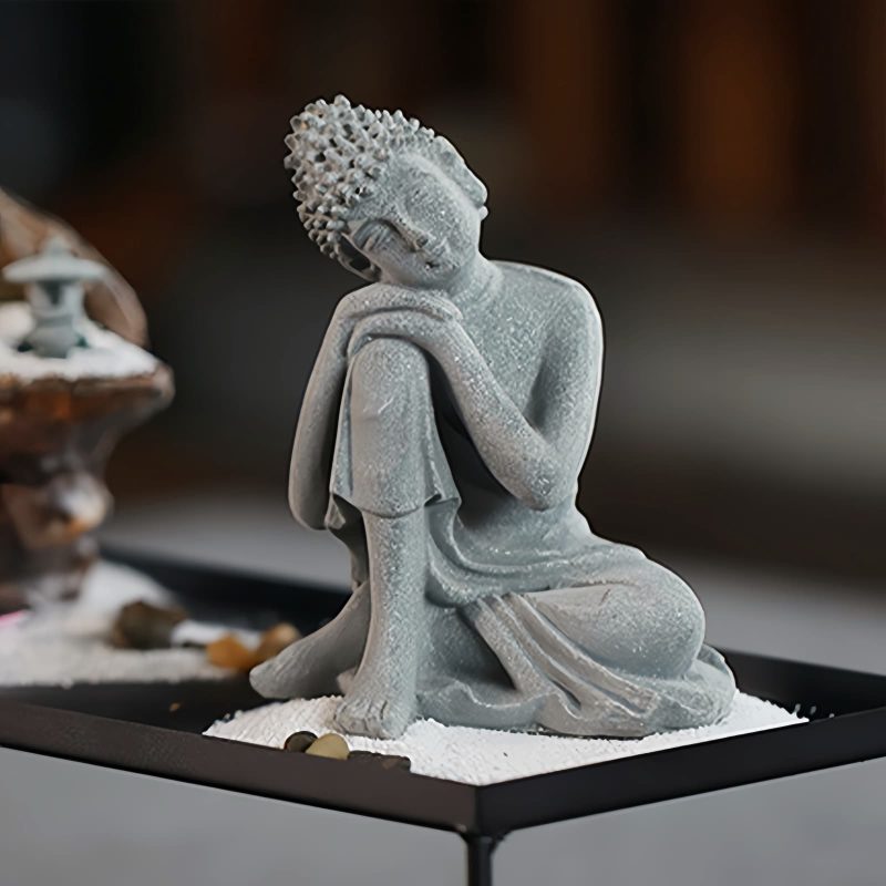 Decoración de Buda Sentado en Arenisca Natural Natural Sandstone Sitting Buddha Decoration