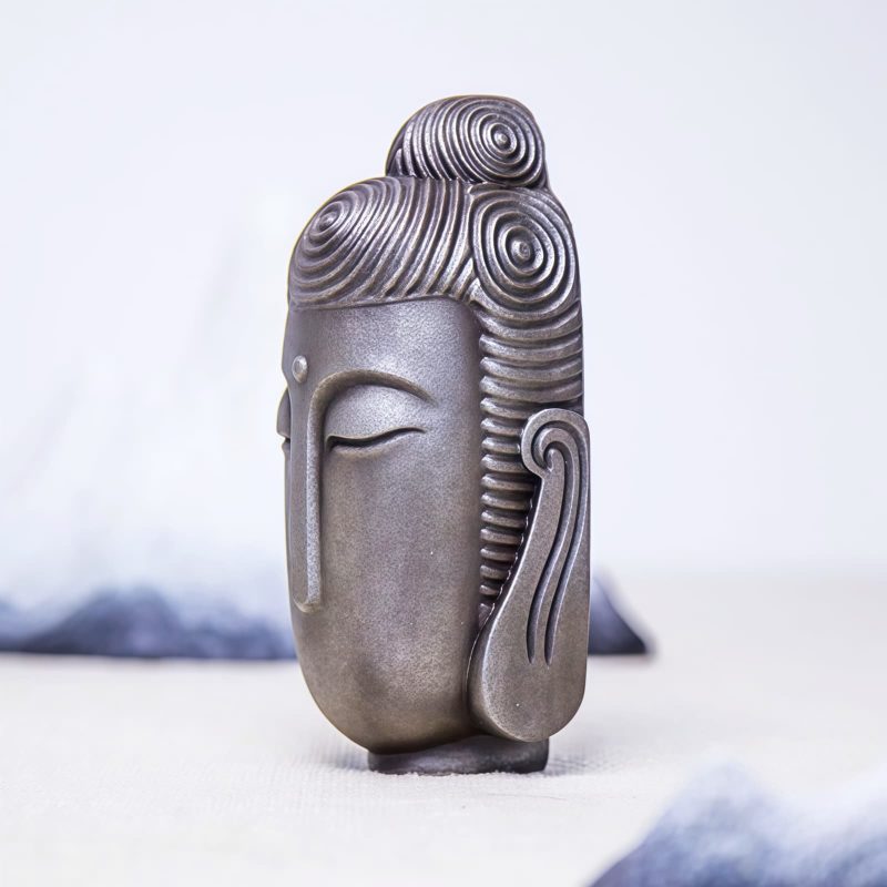 Estatua de Buda Meditando de Resina Fundida con Óxido Rust Cast Resin Meditating Buddha Statue