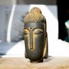 Estatua de Buda Meditando de Resina Fundida con Óxido Rust Cast Resin Meditating Buddha Statue