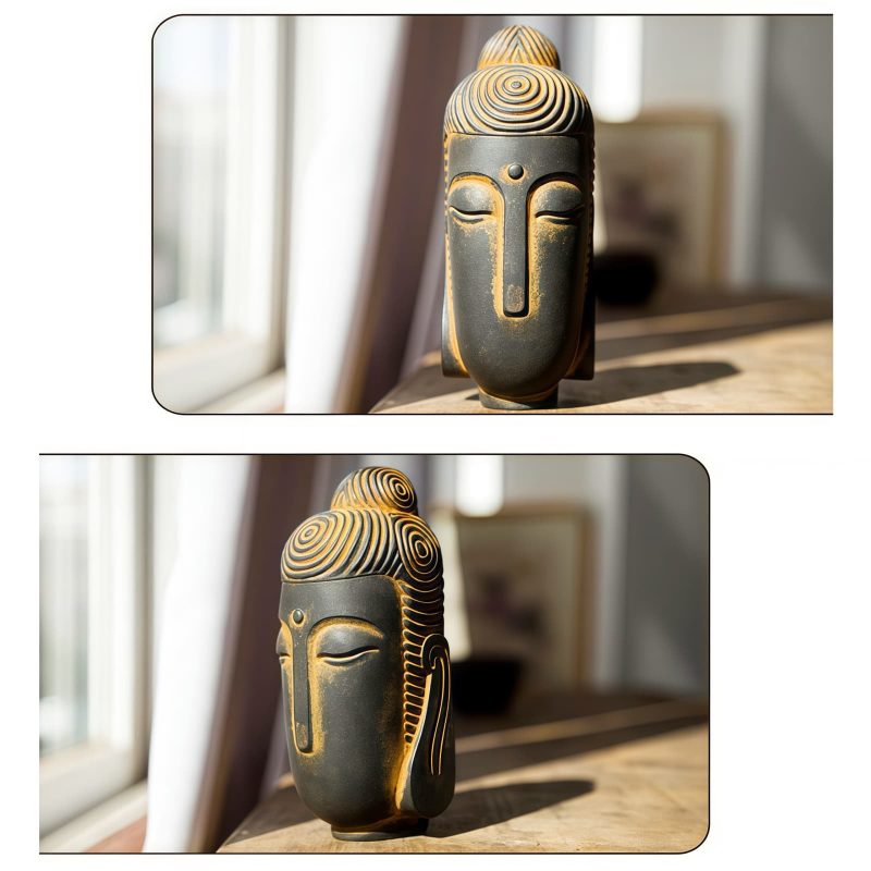 Estatua de Buda Meditando de Resina Fundida con Óxido Rust Cast Resin Meditating Buddha Statue