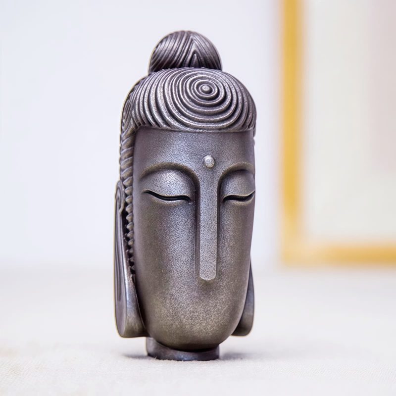Estatua de Buda Meditando de Resina Fundida con Óxido Rust Cast Resin Meditating Buddha Statue