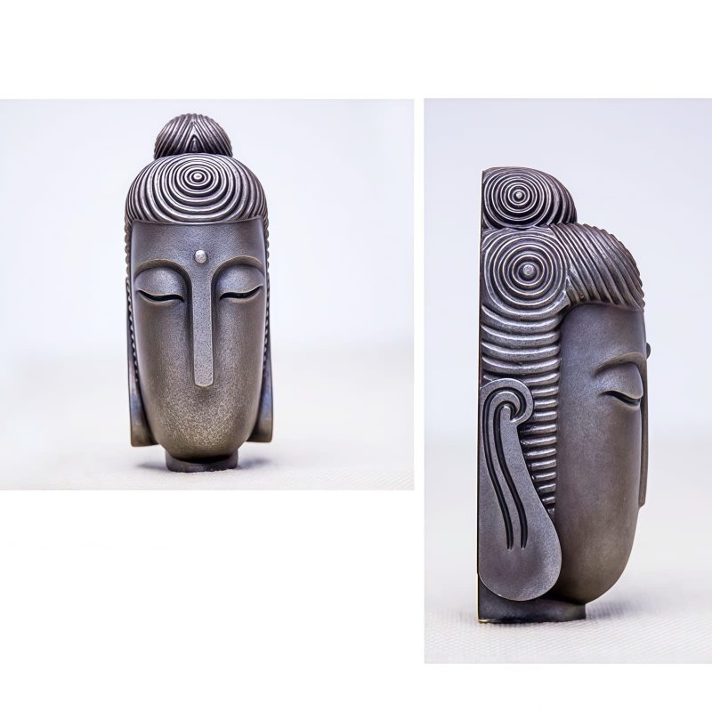 Estatua de Buda Meditando de Resina Fundida con Óxido Rust Cast Resin Meditating Buddha Statue