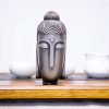 Estatua de Buda Meditando de Resina Fundida con Óxido Rust Cast Resin Meditating Buddha Statue
