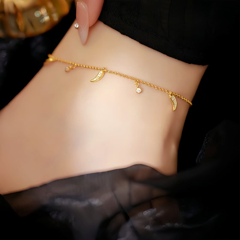 Anting Perak Sterling dengan Pesona Lada Zircon untuk Perlindungan Sterling Silver Protection Anklet with Zircon Pepper Charm