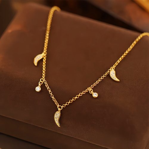 Tobillera de Protección de Plata Esterlina con Encanto de Pimienta de Circón Tobillera de Protección de Plata Esterlina con Encanto de Pimienta de Circón