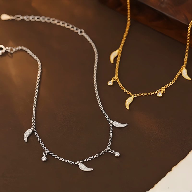 Anting Perak Sterling dengan Pesona Lada Zircon untuk Perlindungan Sterling Silver Protection Anklet with Zircon Pepper Charm