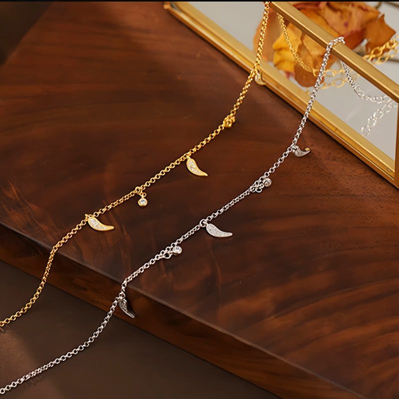 Anting Perak Sterling dengan Pesona Lada Zircon untuk Perlindungan Sterling Silver Protection Anklet with Zircon Pepper Charm