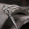 Colar Tibetano Vajra Dorje de Prata 925 para Iluminação Tibetan 925 Sterling Silver Dorje Vajra Enlightenment Necklace