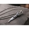 Colar Tibetano Vajra Dorje de Prata 925 para Iluminação Tibetan 925 Sterling Silver Dorje Vajra Enlightenment Necklace