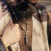 قلادة بتصميم دورجة فاجرا وأوم مانى بادمي هوم من الفضة الإسترلينية عيار 925 التبتية Tibetan 925 Sterling Silver Dorje Vajra Om Mani Padme Hum Necklace Pendant