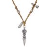 قلادة بتصميم دورجة فاجرا وأوم مانى بادمي هوم من الفضة الإسترلينية عيار 925 التبتية Tibetan 925 Sterling Silver Dorje Vajra Om Mani Padme Hum Necklace Pendant