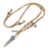 قلادة بتصميم دورجة فاجرا وأوم مانى بادمي هوم من الفضة الإسترلينية عيار 925 التبتية Tibetan 925 Sterling Silver Dorje Vajra Om Mani Padme Hum Necklace Pendant