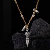 قلادة بتصميم دورجة فاجرا وأوم مانى بادمي هوم من الفضة الإسترلينية عيار 925 التبتية Tibetan 925 Sterling Silver Dorje Vajra Om Mani Padme Hum Necklace Pendant