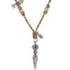 قلادة بتصميم دورجة فاجرا وأوم مانى بادمي هوم من الفضة الإسترلينية عيار 925 التبتية Tibetan 925 Sterling Silver Dorje Vajra Om Mani Padme Hum Necklace Pendant