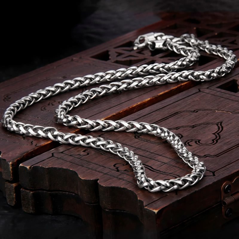 Collar Tibetano de Plata Esterlina 925 con Doble Dorje Vajra para la Fuerza Tibetan 925 Sterling Silver Double Dorje Vajra Strength Necklace