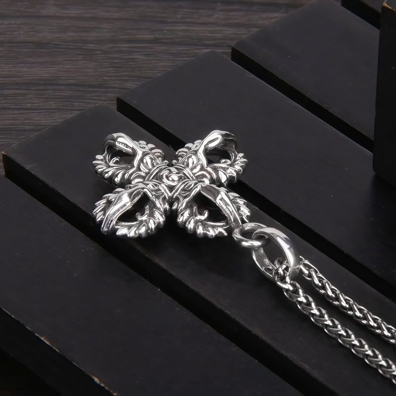 Collar Tibetano de Plata Esterlina 925 con Doble Dorje Vajra para la Fuerza Tibetan 925 Sterling Silver Double Dorje Vajra Strength Necklace
