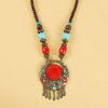 إكسسوار شعر بزخارف خرز التبت Tibetan Alloy Beads Decorative Tassel Hair Accessory