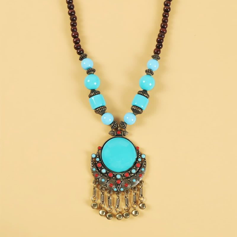 إكسسوار شعر بزخارف خرز التبت Tibetan Alloy Beads Decorative Tassel Hair Accessory
