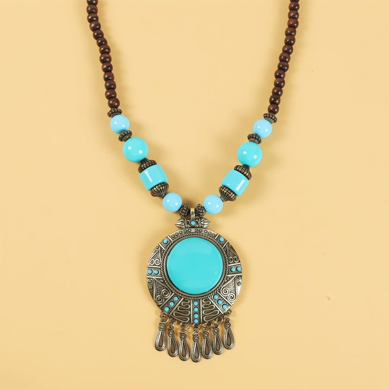 إكسسوار شعر بزخارف خرز التبت Tibetan Alloy Beads Decorative Tassel Hair Accessory