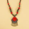 إكسسوار شعر بزخارف خرز التبت Tibetan Alloy Beads Decorative Tassel Hair Accessory