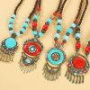 إكسسوار شعر بزخارف خرز التبت Tibetan Alloy Beads Decorative Tassel Hair Accessory