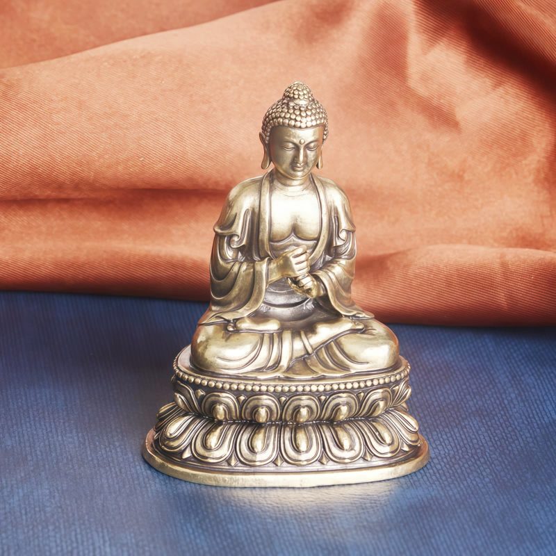 Estatua de Buda Tathagata de Cobre Tibetano Tibetan Copper Tathagata Buddha Statue