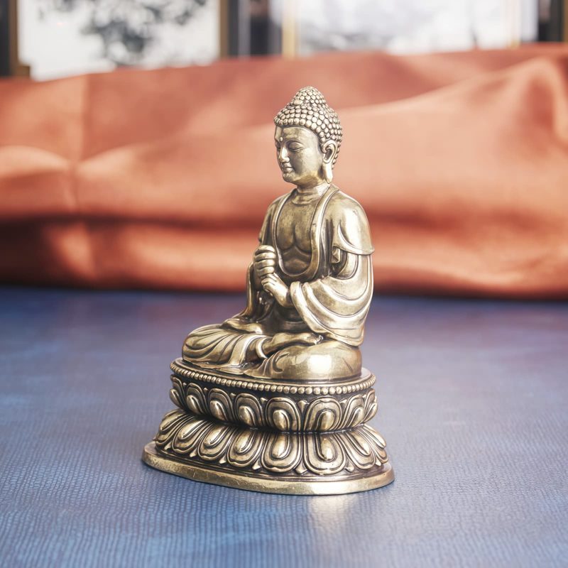 Estatua de Buda Tathagata de Cobre Tibetano Tibetan Copper Tathagata Buddha Statue