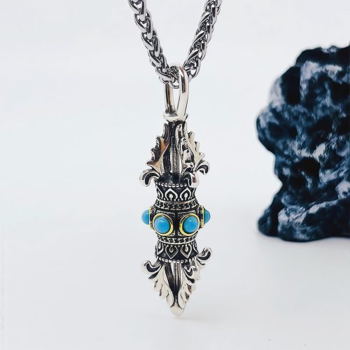 Collar con dije de Vajra Dorje de cobre tibetano para la prosperidad Collar con dije de Vajra Dorje de cobre tibetano para la prosperidad
