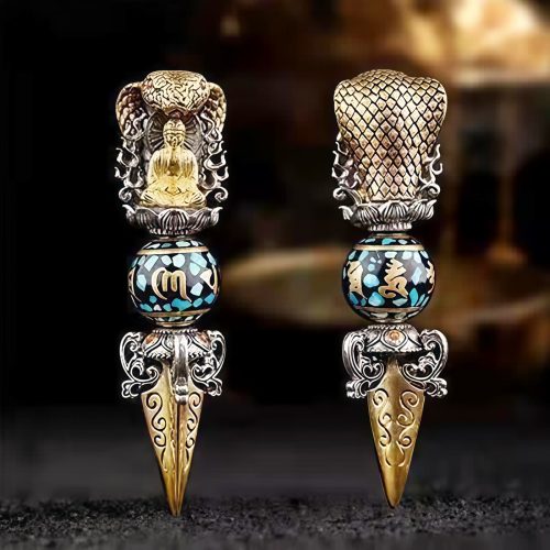 Collar con dije de Vajra de cobre tibetano con Om Mani Padme Hum Collar con dije de Vajra de cobre tibetano con Om Mani Padme Hum