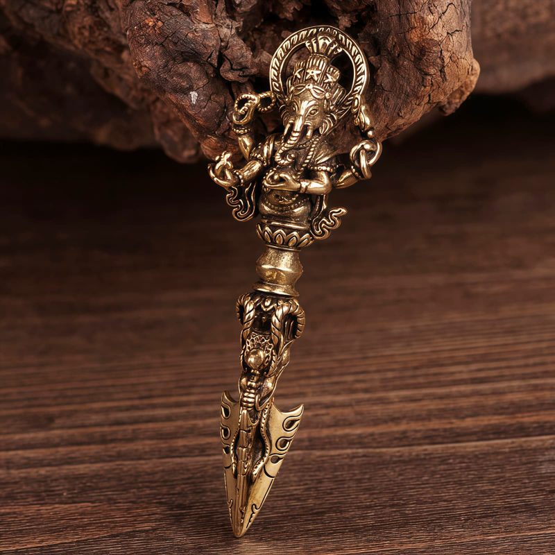 Collar con Elefante Dios de la Riqueza Ganesh Dorje Vajra Tibetano Tibetan Dorje Vajra Ganesh Elephant God of Wealth Necklace