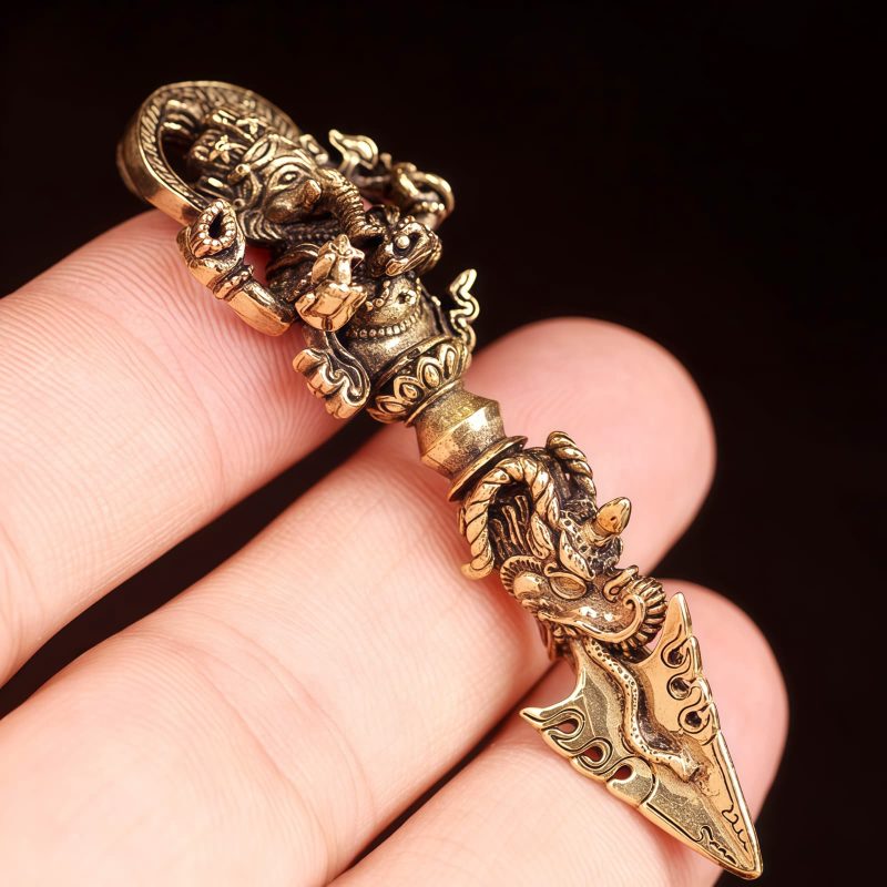 Collar con Elefante Dios de la Riqueza Ganesh Dorje Vajra Tibetano Tibetan Dorje Vajra Ganesh Elephant God of Wealth Necklace