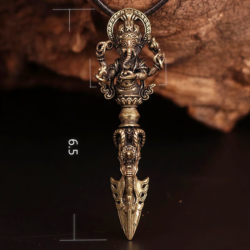 Collar con Elefante Dios de la Riqueza Ganesh Dorje Vajra Tibetano Tibetan Dorje Vajra Ganesh Elephant God of Wealth Necklace
