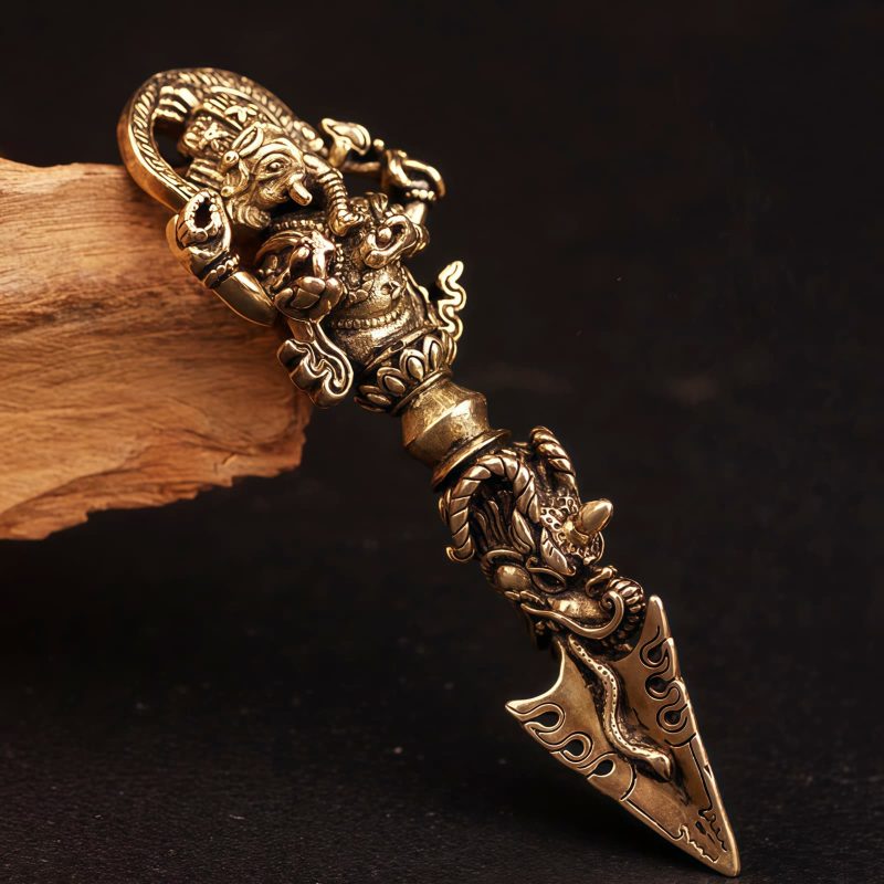 Collar con Elefante Dios de la Riqueza Ganesh Dorje Vajra Tibetano Tibetan Dorje Vajra Ganesh Elephant God of Wealth Necklace