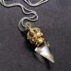 Collar con colgante de cristal Liuli de Loto Dorje Vajra Tibetano Tibetan Dorje Vajra Lotus Liuli Crystal Necklace Pendant