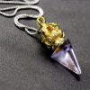 Collar con colgante de cristal Liuli de Loto Dorje Vajra Tibetano Tibetan Dorje Vajra Lotus Liuli Crystal Necklace Pendant